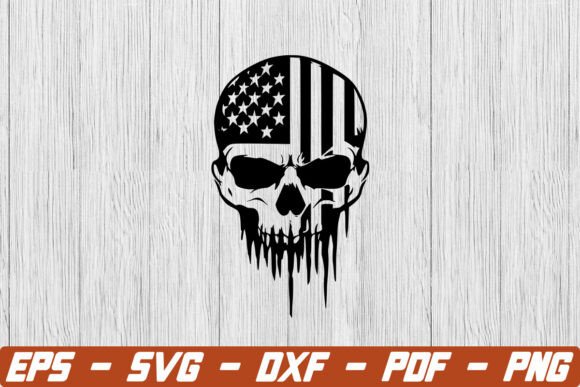 Download Punisher Skull with American Flag Svg - American Collection