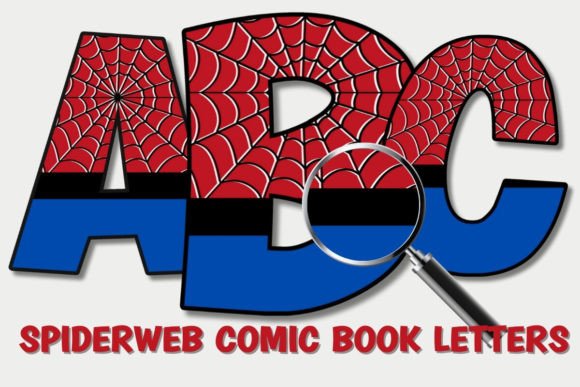 Download SPIDERWEB COMIC BOOK ALPHABET PNG SET - Premium Resources