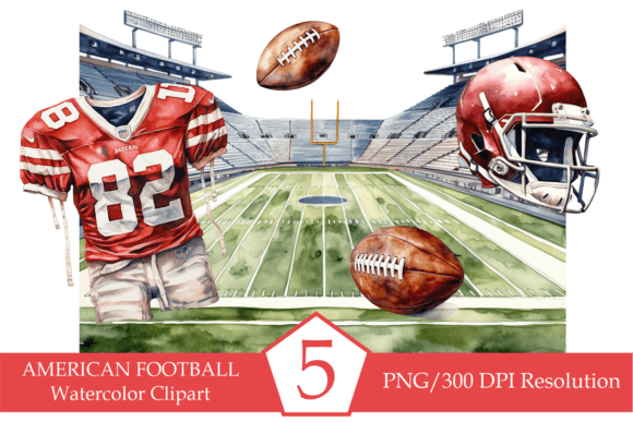 Download Watercolor American Football Clipart - American Collection