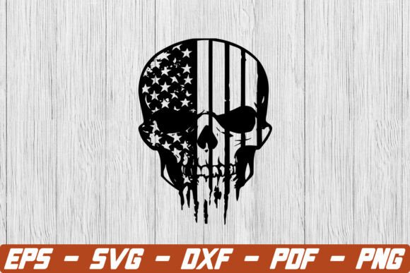 Download Punisher Skull with American Flag Svg - American Collection