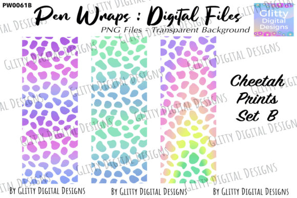 Download Neon Rainbow Cheetah Pen Wraps PNG Set B - Png set Collection