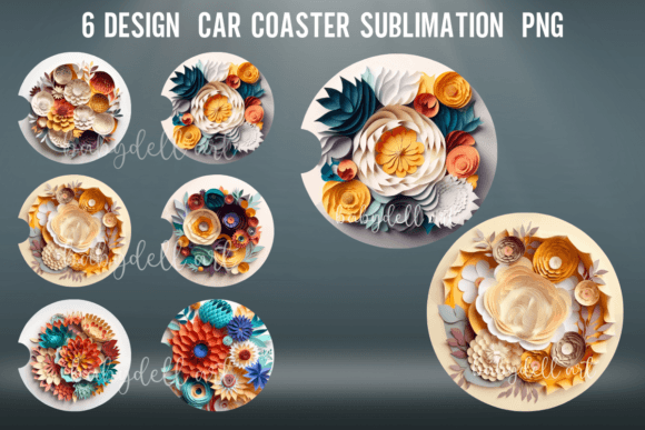 Download Flowers Car Coaster Sublimation Designs - Car coaster sublimation designs Collection