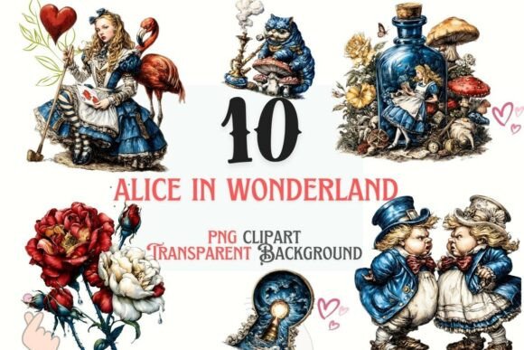 Download Alice Wonderland Bundle 10 PNG Set - Png set Collection
