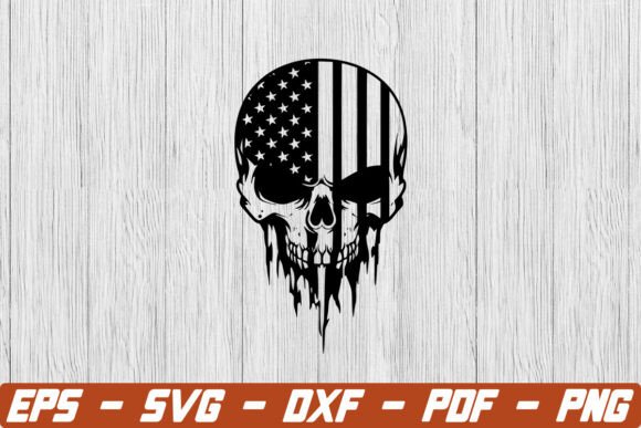 Download Punisher Skull with American Flag Svg - American Collection