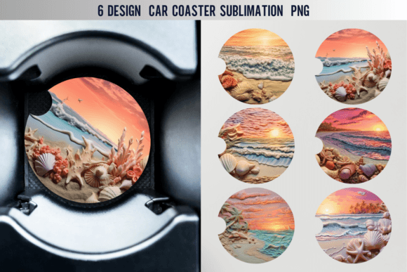 Download Beach Car Coaster Sublimation Designs - Car coaster sublimation designs Collection