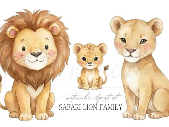 Download Safari Lion Family Clipart PNG Set - Png set Collection