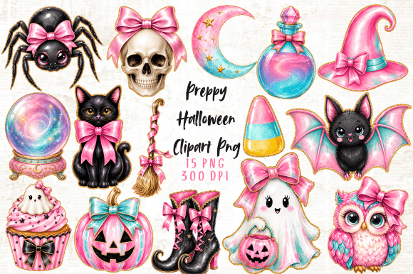 Download Preppy Halloween Clipart PNG Set - Png set Collection