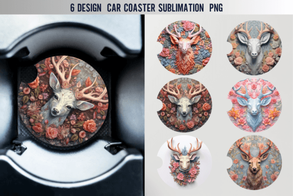 Download Deer Car Coaster Sublimation Designs - Car coaster sublimation designs Collection