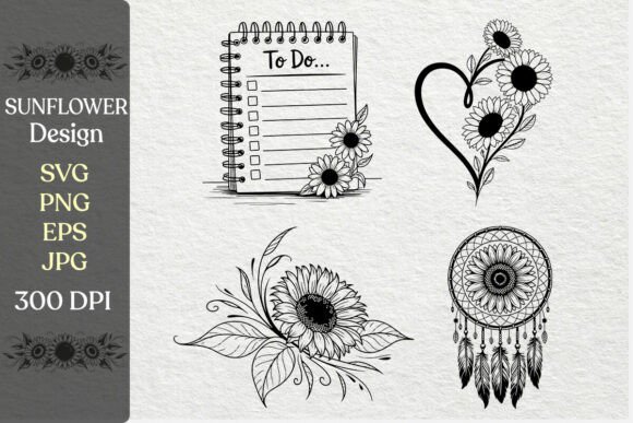 Download Sunflower Design SVG PNG Set - Png set Collection