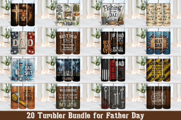 Download Father’s Day Tumbler Bundle, 20 PNG Set - Png set Collection
