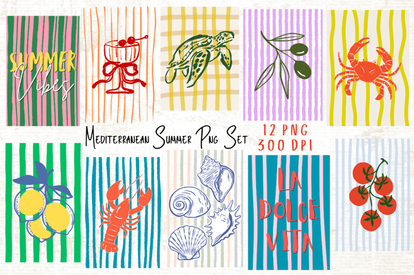 Download Mediterranean Summer Png Set Bundle - Png set Collection