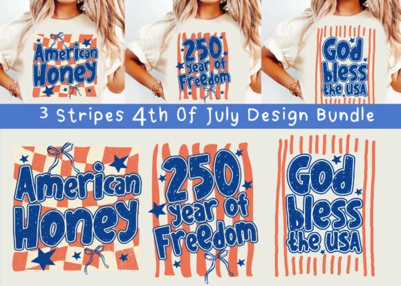 Download American Striped 4th of July Tee PNG - American Collection